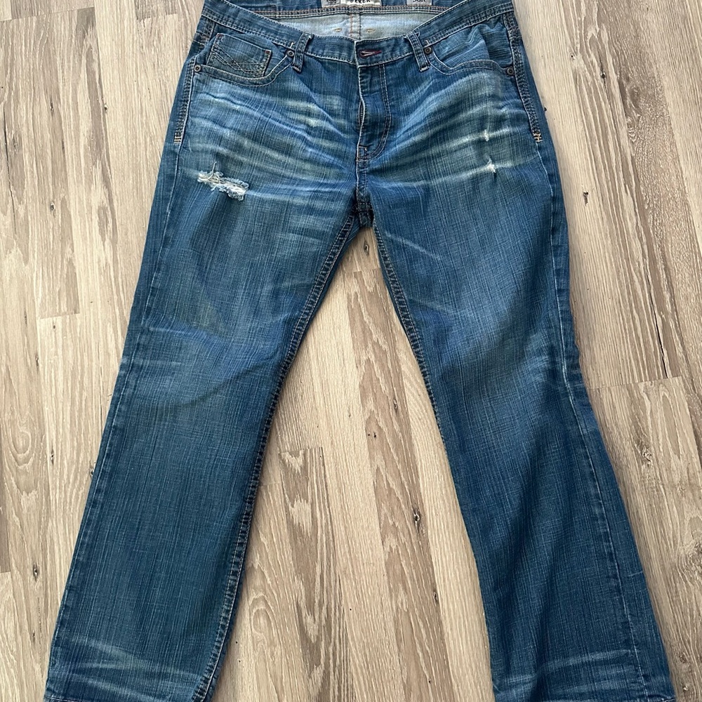 BKE Relaxed Fit Distressed Blue Jeans